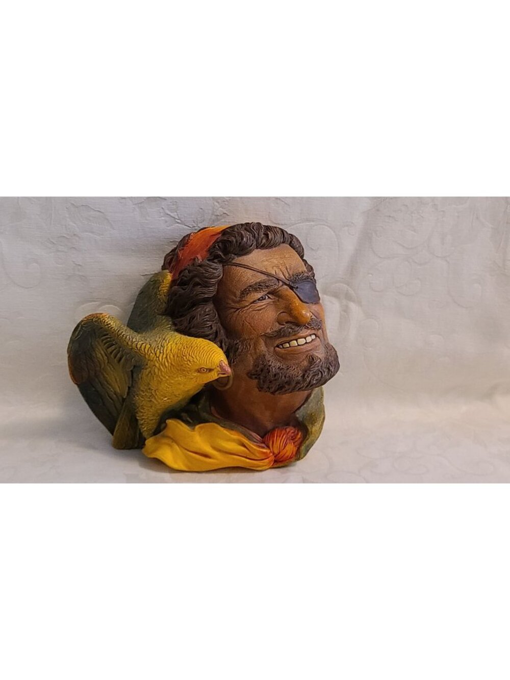 Bossons Pirate with Parrot Chalkware Wall Plaque Congleton England